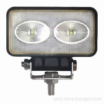 Vehicle Mounted LED Work Light, 2 x 10W Power, Made of Die-casting Aluminum Housing Material